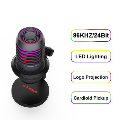 microfono a condensatore cardioide dello studio di 92khz 24bit con illuminazione di RGB
