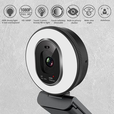Webcam di Ring Light di colore di FaceTime AF Live Broadcast Cameras FHD 3